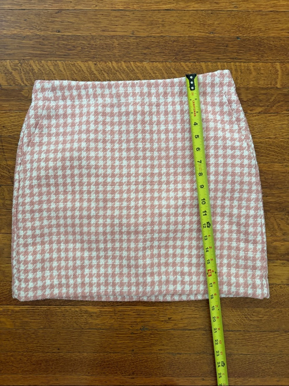 LOFT Pink Gingham Tweed Women's Skirt - Picture 8 of 8